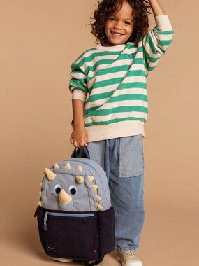 RARE!! 🦖 STATE Kane Mini Triceratops Backpack Kids Preschool 3D Spikes Corduroy